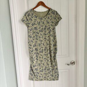 Isabel Maternity Olive Green Floral T-Shirt Dress Size XL